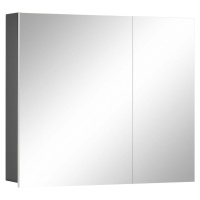 Šedá nástěnná koupelnová skříňka se zrcadlem Støraa Wisla, 80 x 70 cm