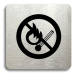Accept Piktogram "zákaz vstupu s otevřeným plamenem" (80 × 80 mm) (stříbrná tabulka - černý tisk
