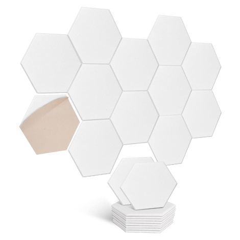 Akustické Panely Hexagon Bílé 30x26x0,9 24 Ks Odhlučňovací Izolační