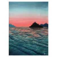 Ilustrace Pink sea, Ania Witwitzka, 30 × 40 cm