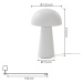 Lindby Nabíjecí stolní lampa Lindby Zyre LED, bílá, IP44, dotykový stmívač