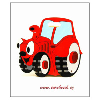 Dětský odpadkový koš traktor červený