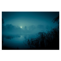 Fotografie Night mystical scenery. Full moon over, stsmhn, (40 x 26.7 cm)