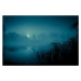 Fotografie Night mystical scenery. Full moon over, stsmhn, 40 × 26.7 cm