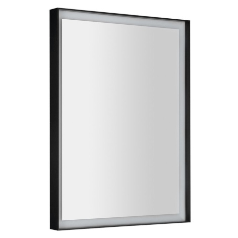 SORT zrcadlo s LED osvětlením 60x80cm, senzor, 2700-6500K, černá mat ST080S Sapho
