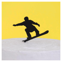 Dřevěný zápich na dort - Snowboardista