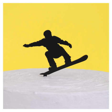 Dřevěný zápich na dort - Snowboardista DUBLEZ