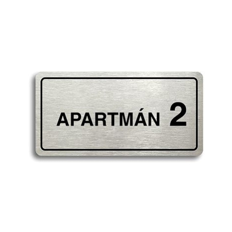 Accept Piktogram "APARTMÁN 2 II" (160 × 80 mm) (stříbrná tabulka - černý tisk)