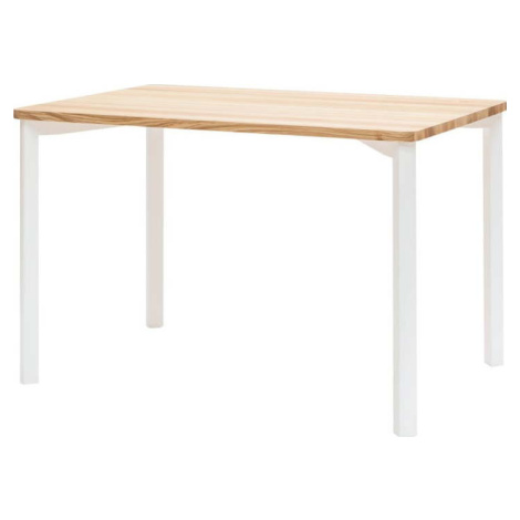 Bílý jídelní stůl se zaoblenými nohami Ragaba TRIVENTI, 120 x 80 cm