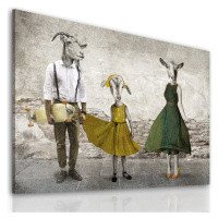 Obraz na plátně GOAT FAMILY - B různé rozměry Ludesign ludesign obrazy: 100x70 cm