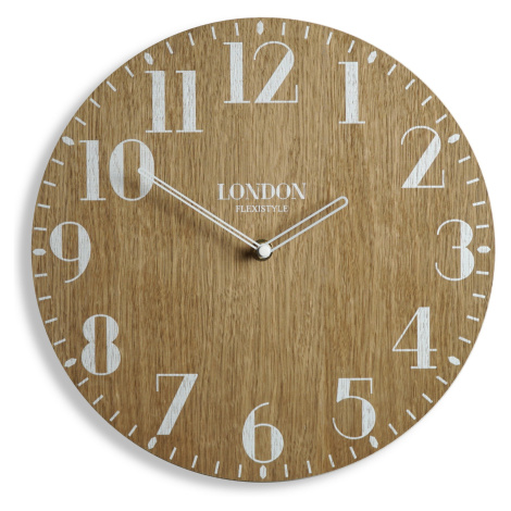 Dekorační hodiny v retro stylu LONDON RETRO WOOD 30cm