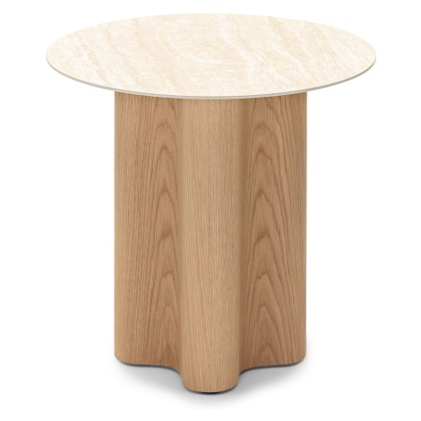Hector Odkládací stolek Alesund 60 cm travertin/dub přírodní