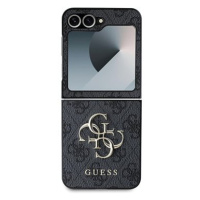 Guess PU 4G Metal Logo Zadní Kryt pro Samsung Galaxy Z Flip6 Grey