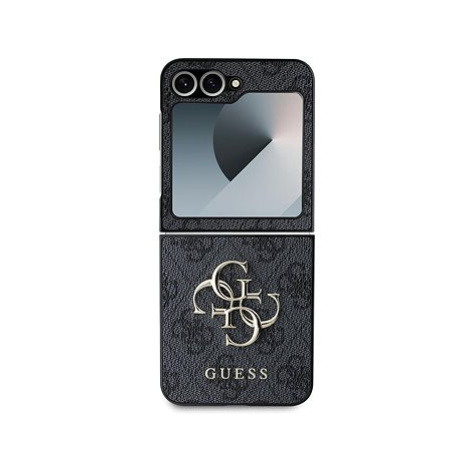 Guess PU 4G Metal Logo Zadní Kryt pro Samsung Galaxy Z Flip6 Grey