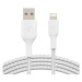 Belkin BOOST Charge Braided Lightning/USB-A odolný kabel, 3m, bílý