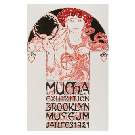 Plakát, Obraz - Exhibition Brooklyn Museum, Mucha, Alphonse Marie, 26.7 × 40 cm