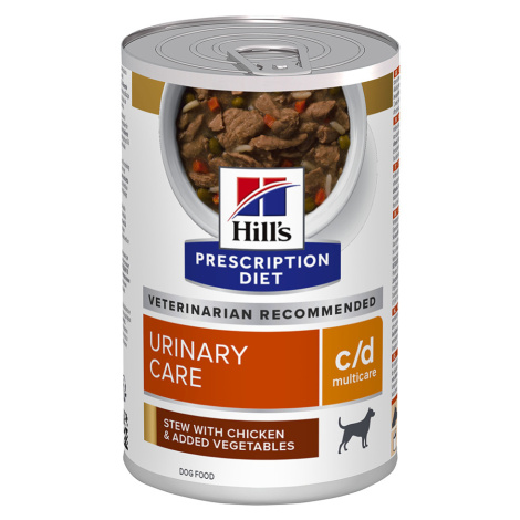 Výhodné balení Hill's Prescription Diet konzervy pro psy - c/d Multicare Urinary Care Stew s kuř Hills