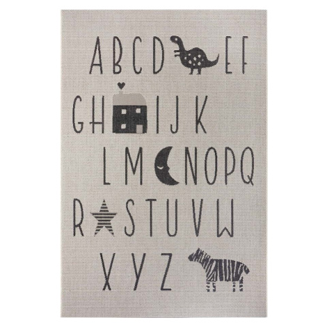 Krémový dětský koberec Ragami Letters, 160 x 230 cm