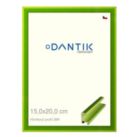 DANTIK rámeček 15 × 20, ALU profil 7269 Zelený Smaragd broušený sklo čiré