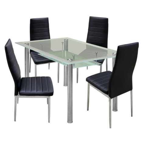 Jídelní stůl PATKAI + 4 židle SNAEFELL černá Idea