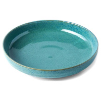 Tyrkysový hluboký keramický talíř ø 20 cm Peacock – MIJ