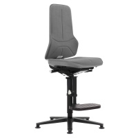 bimos Pracovní otočná židle NEON, patky, stupínek pro nohy, permanentní kontakt, Supertec, šedý 