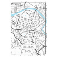 Mapa Bilbao white, (26.7 x 40 cm)