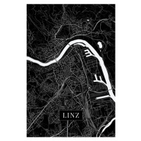 Mapa Linz black, (26.7 x 40 cm)