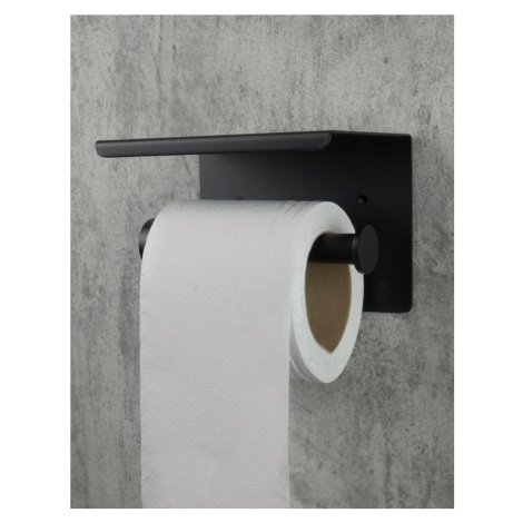 DEANTE Round černá Držák na toaletní papír, nástěnný s poličkou ADR_N221