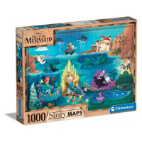 Puzzle 1000 dílků Disney Mapa - Malá mořská víla