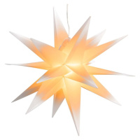 Nexos 64260 Vánoční dekorace hvězda s časovačem - 10 LED, 35 cm, bílá