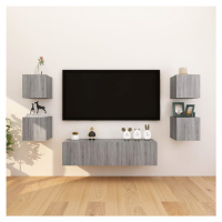 vidaXL Nástěnné TV skříňky 8 ks šedé sonoma 30,5 x 30 x 30 cm