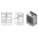 SAPHO MITRA umyvadlová skříňka s umyvadlem, 3 zásuvky, 150x70x46 cm, bordó 2XMT0831601-150