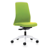 interstuhl Otočná židle pro operátory EVERY, bílé opěradlo Chillback, bílý podstavec, zelenožlut