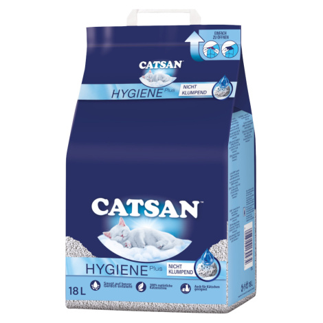 Catsan Hygiene Plus stelivo pro kočky - výhodné balení 2 x 18 l