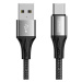 Joyroom S-1030N1 odolný nylonem opletený kabel USB / USB-C 3A 1m black