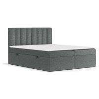 Tmavě šedá boxspring postel s úložným prostorem 160x200 cm Novento – Maison de Rêve