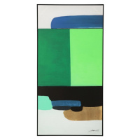 KARE Design Zarámovaný obraz Abstract Shapes - zelený, 73x143cm