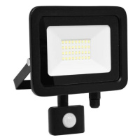 Černý LED reflektor 30W SMD s pohybovým čidlem