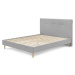 Světle šedá čalouněná dvoulůžková postel s roštem 160x200 cm Tory – Bobochic Paris