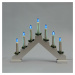 Exihand Adventní svícen 2262-210 dřevěný bílý, 7x34V/0,2W LED Filament modrý