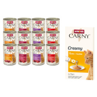 Animonda Carny krmivo + 6 x 15 g Adult Creamy snack zdarma - míchané balení I : kreace s hovězím