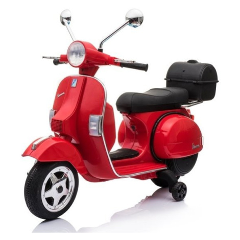 mamido  Dětský elektrický skútr Vespa 2x45W červený