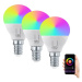NEO LITE SMART sada 3x žárovka LED E14 6W RGB+CCT barevná a bílá, stmívatelná, Wi-Fi, P45, TUYA