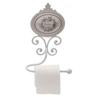 Bílý nástěnný kovový držák na toaletní papír – Antic Line
