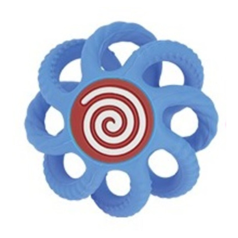 NUBY Kousátko kulička silikonová 3m + modrá