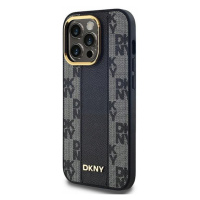 Pouzdro Dkny pro iPhone 13 Pro Max 6.7 černé Leather Checkered Mono MagSafe