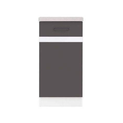 JAMISON, skříňka dolní 40 cm, pravá, wolfram šedý, pracovní deska beton Black Red White