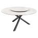 Estila Designový kulatý jídelní stůl Siam s bílou mramorovou vrchní deskou s otočným talířem ve 