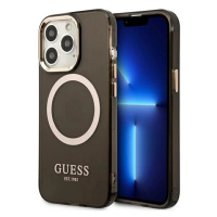 Kryt Guess GUHMP13LHTCMK iPhone 13 Pro black hard case Gold Outline Translucent MagSafe (GUHMP13